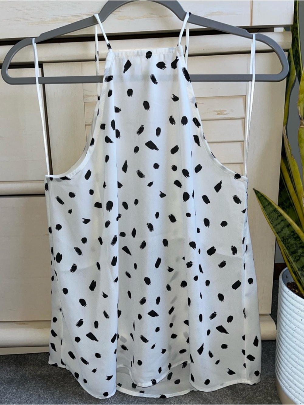 NWOT MINE Brush Stroke Halter Top L